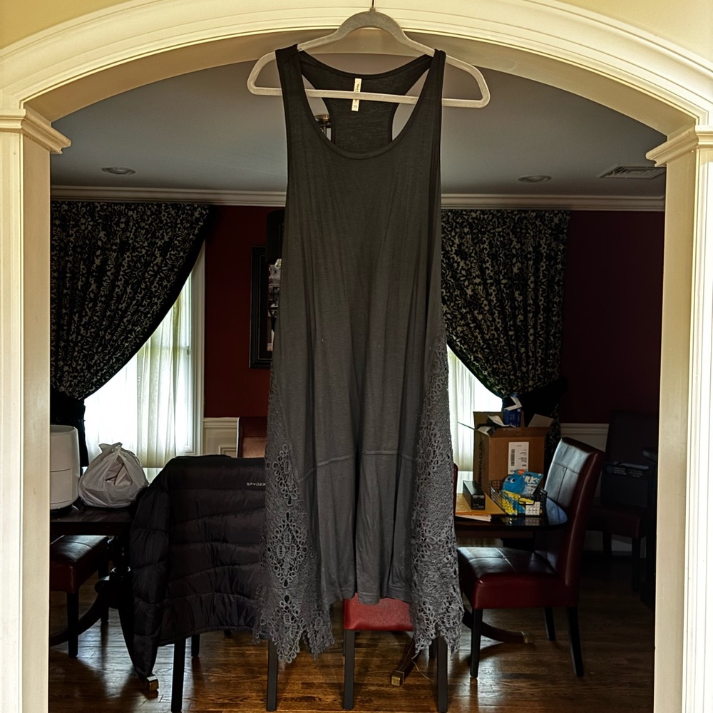 Cute Black Lace Hem Dress